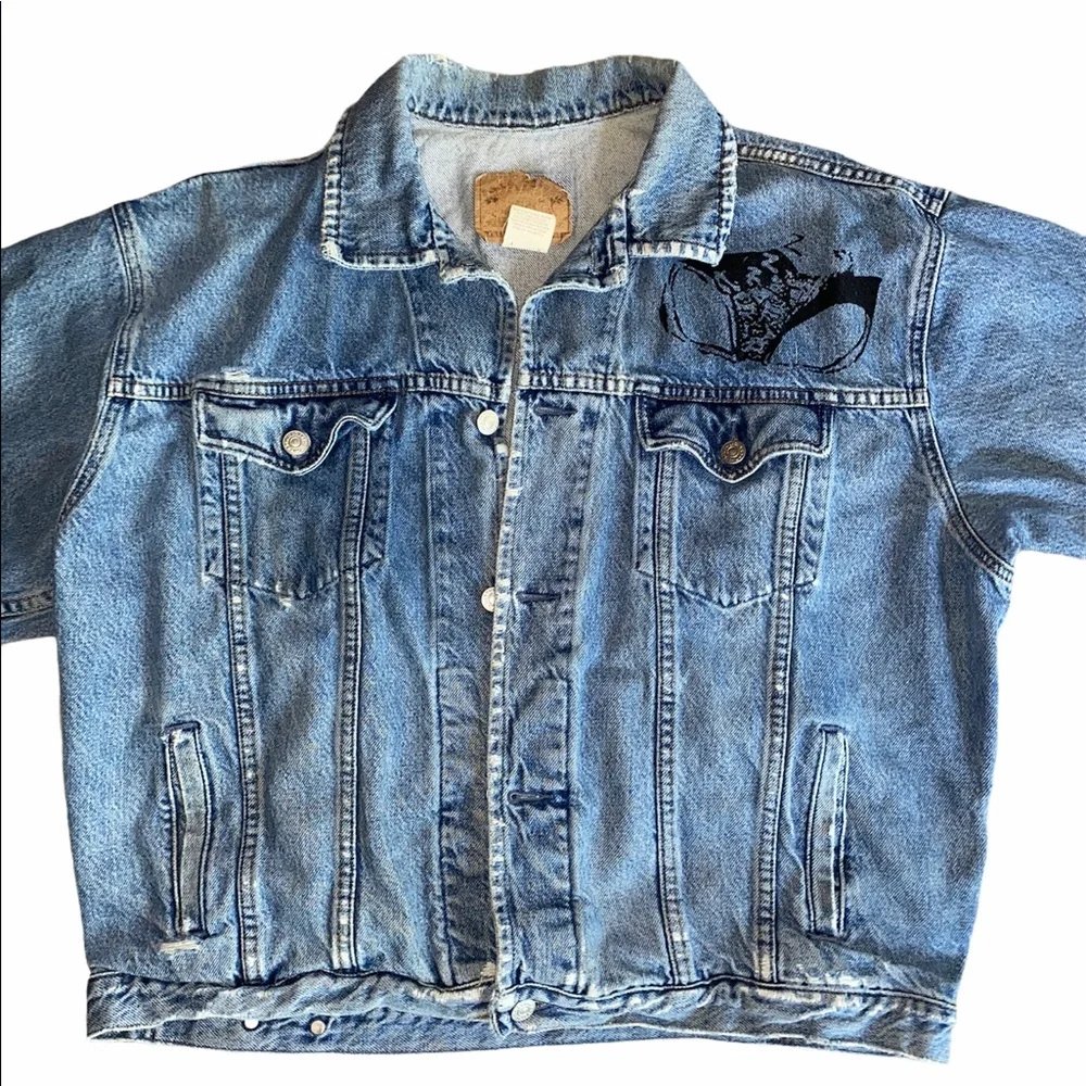 Gap Denim Vintage Distressed Jean Jacket sz XL